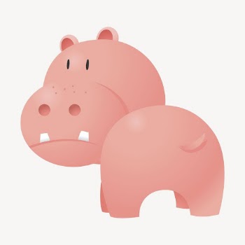 Pink hippopotamus clipart, cartoon animal | Free PSD - rawpixel