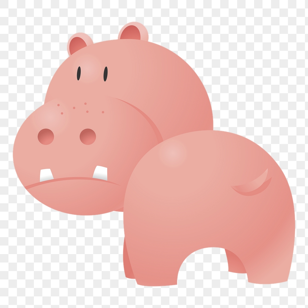 Pink hippopotamus png sticker, cute | Free PNG - rawpixel