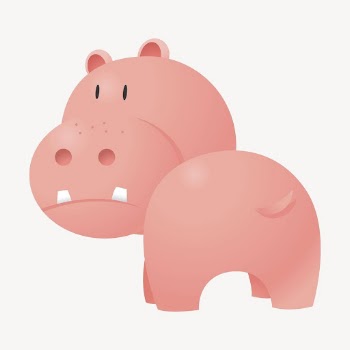 Pink hippopotamus sticker, cartoon animal | Free Vector - rawpixel