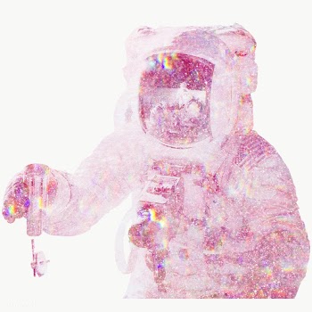 Pink holographic astronaut design element | Free  transparent png - 2356057
