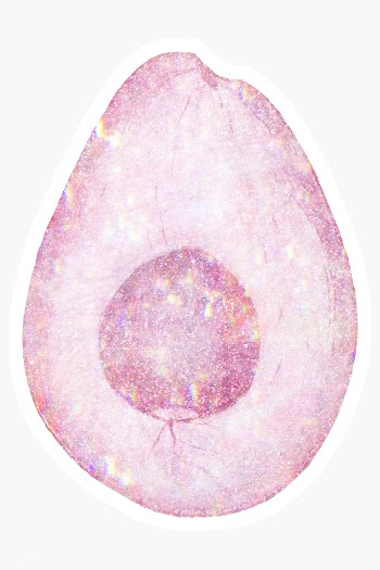 Pink holographic avocado sticker design element with white border  | Free  transparent png - 2342752