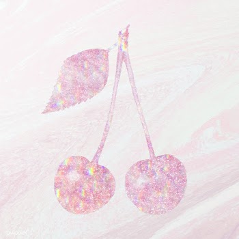 Pink holographic cherries sticker design resource illustration | Free  illustration - 2343417