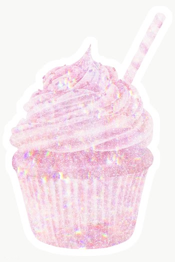 Pink holographic cupcake sticker with a white border | Free  transparent png - 2355997