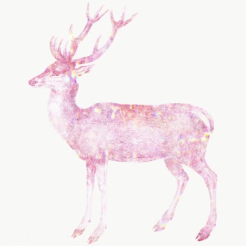 Pink holographic deer design element | Free  transparent png - 2355986