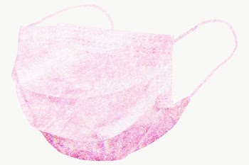 Pink holographic face mask design element | Free  transparent png - 2356050
