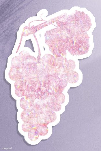Pink holographic grapes sticker design resource illustration | Free  illustration - 2343421