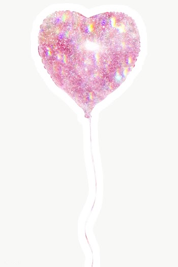 Pink holographic heart shaped balloon sticker with white border | Free  transparent png - 2347961