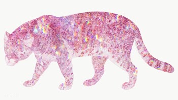 Pink holographic jaguar design element | Free  transparent png - 2347983