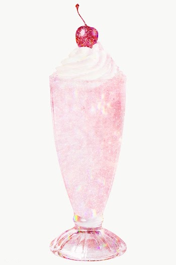 Pink holographic milkshake design element | Free  transparent png - 2355959
