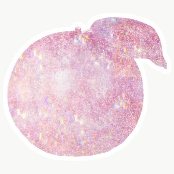 Pink holographic orange sticker design element with white border  | Free  transparent png - 2342741