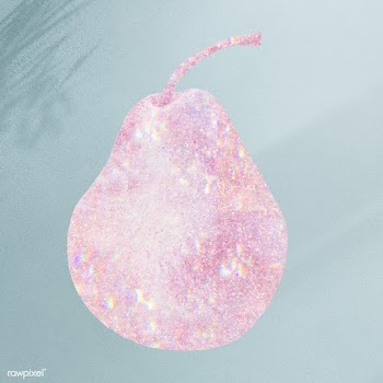Pink holographic pear sticker design resource illustration | Free  illustration - 2343455