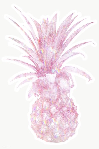 Pink holographic pineapple sticker design element | Free  transparent png - 2337852