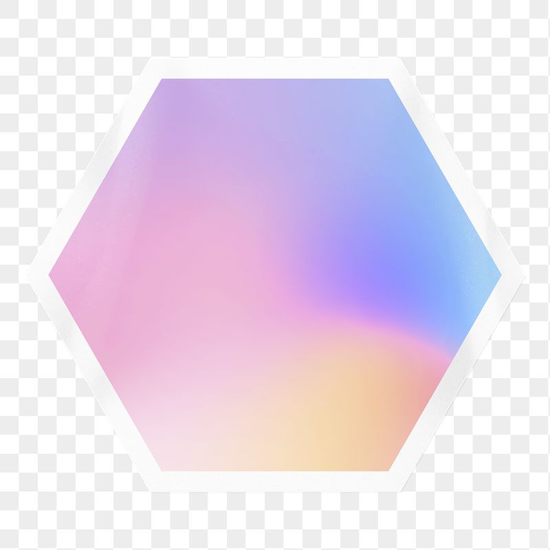 Pink holographic png sticker, hexagon | Free PNG - rawpixel