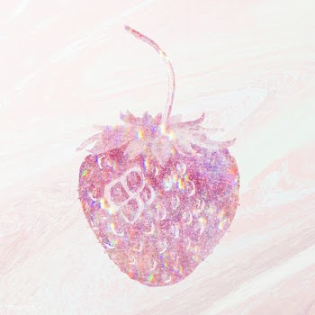 Pink holographic strawberry sticker design resource illustration | Free  illustration - 2344167