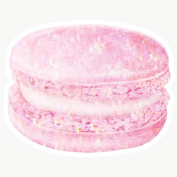 Pink holographic sweet macaron sticker with white border | Free  transparent png - 2347951
