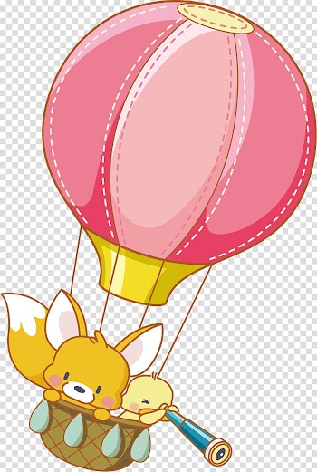 Pink hot air balloon illustration, Cartoon Hot air balloon , Hot air balloon cartoon poster background material transparent background PNG clipart
