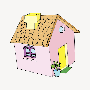 Pink house clipart illustration psd. | Free PSD - rawpixel