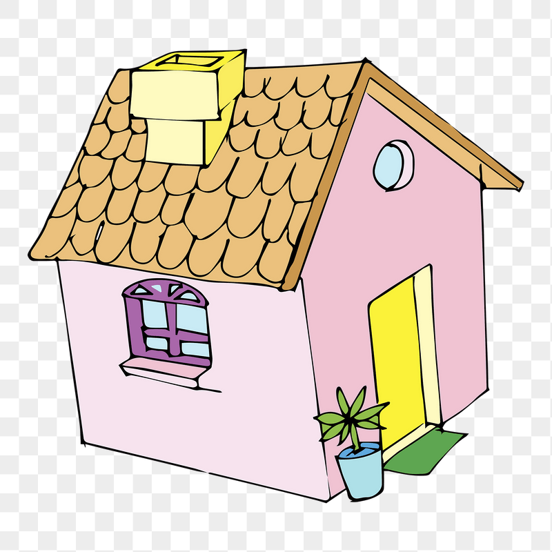 Pink house png sticker illustration, | Free PNG - rawpixel