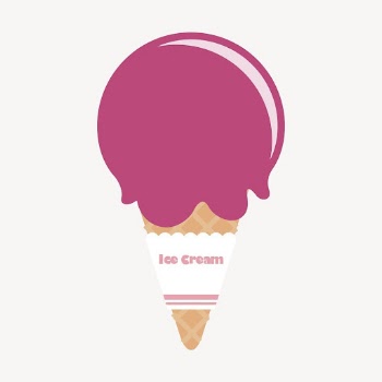 Pink ice-cream cone clipart, cute | Free Vector - rawpixel