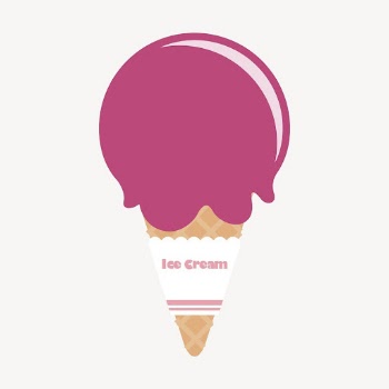 Pink ice-cream cone collage element, | Free PSD - rawpixel