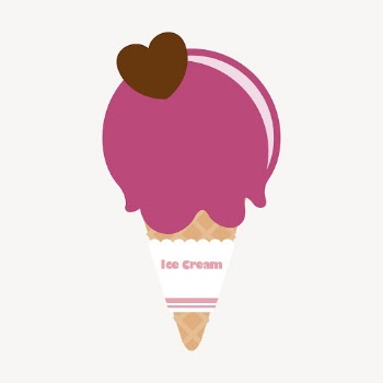 Pink ice-cream cone collage element, | Free PSD - rawpixel