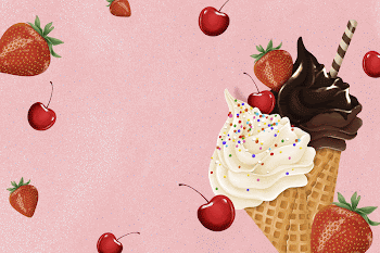 Pink ice-cream frame background, dessert | Free Photo Illustration - rawpixel