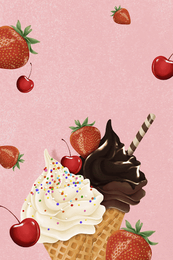 Pink ice-cream frame background, dessert | Free Photo Illustration - rawpixel