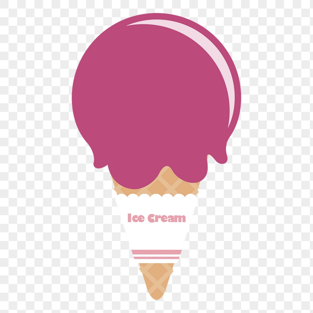 Pink ice-cream png cone sticker, | Free PNG - rawpixel