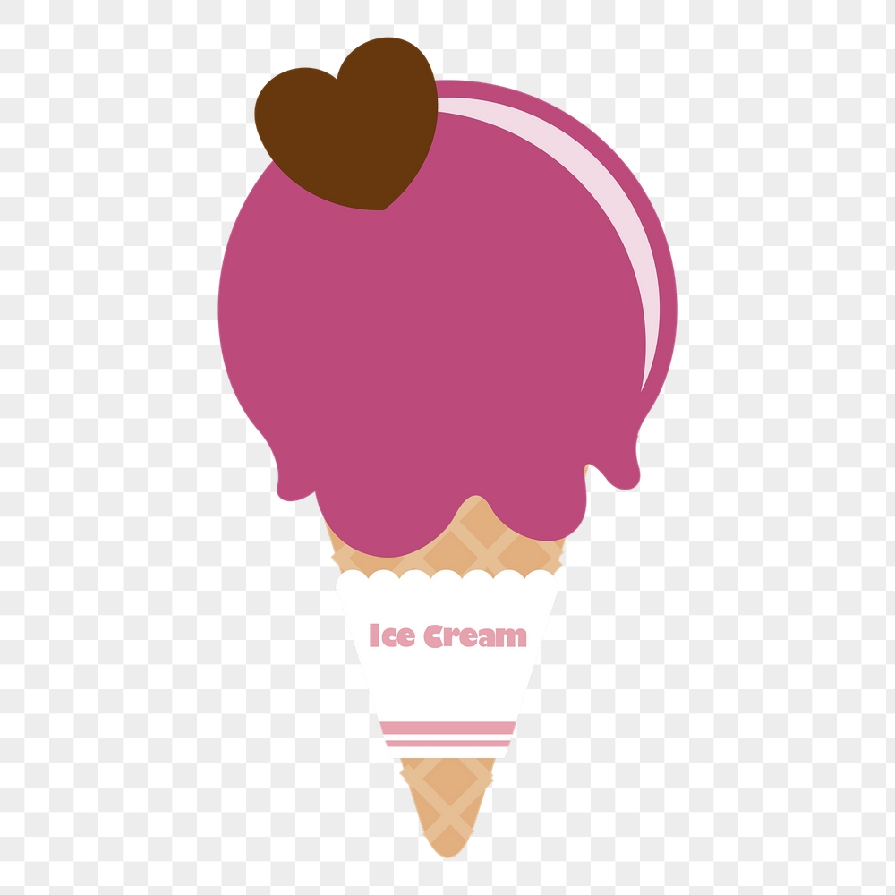 Pink ice-cream png cone sticker, | Free PNG - rawpixel