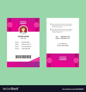 Pink id card 25 vector image