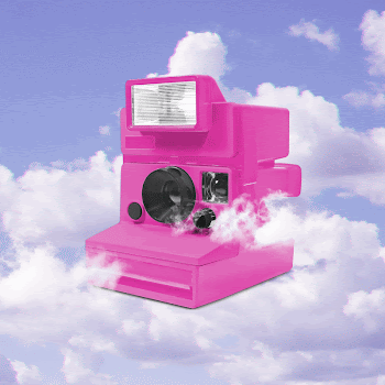 Pink instant film camera on cloudy | Free Photo - rawpixel