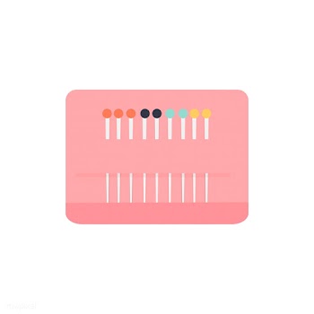 Pink kit with needles icon illustration | Free stock vector - 424968