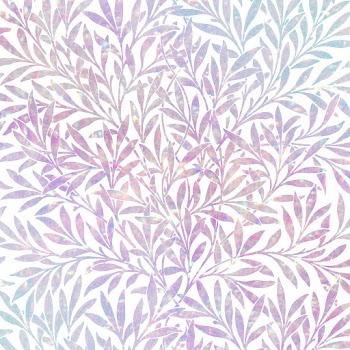Pink leaf holographic pattern remix from artwork by William Morris