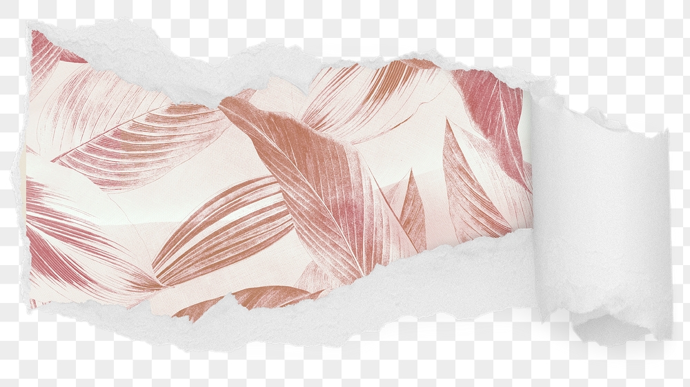 Pink leaf png pattern ripped | Free PNG - rawpixel