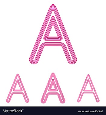 Pink letter a logo design set vector image
