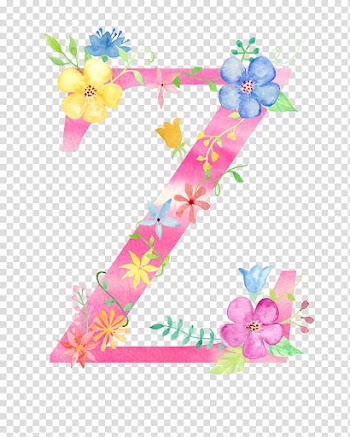Pink letter Z floral , Letter Z Flower, Flowers letter Z transparent background PNG clipart