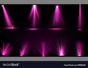 pink light beams from spotlights and floor