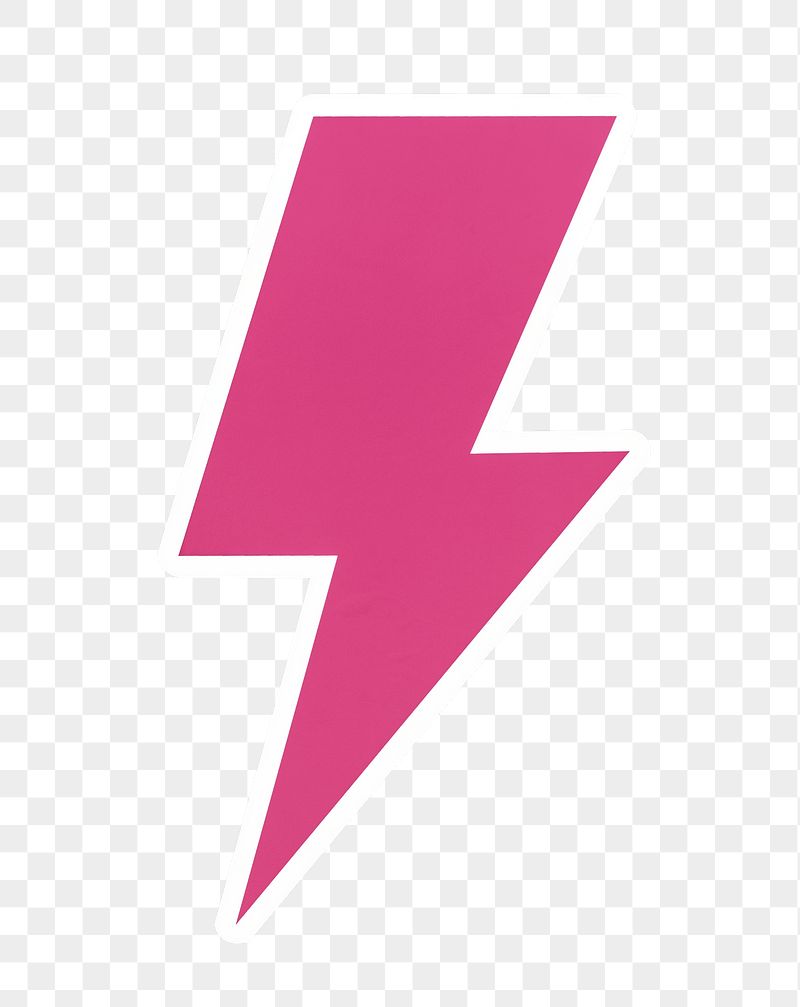 Pink lightning png sticker, transparent | Free PNG - rawpixel