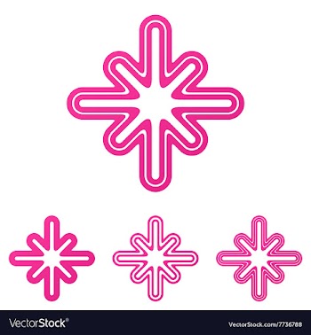 Pink line cross logo design set vector image