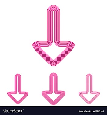 Pink line download logo design set vector image