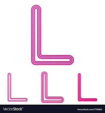 Pink line l logo design set vector image