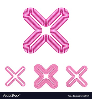 Pink line remove logo design set vector image
