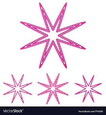 Pink line star logo design set vector image