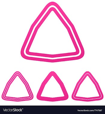 Pink line triangle logo design set vector image
