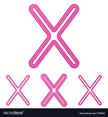 Pink line x logo design set vector image