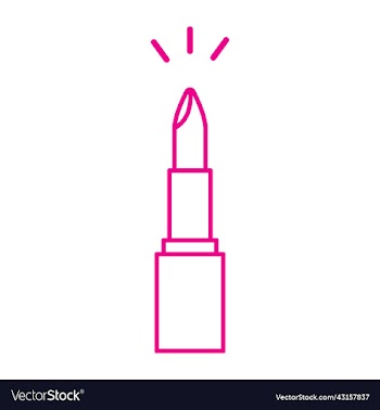 pink lipstick line art icon