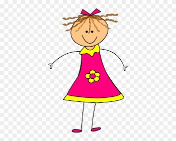 Pink Little Girl Clipart - Clip Art Of Happy Girl