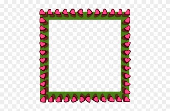 Pink Love Hearts Reflection On Green Square Border - Cute Square Border Png