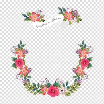 Pink Love Long as Lifetime floral frame , Wedding invitation Paper Engagement Flower, Invitations Decorative elements transparent background PNG clipart