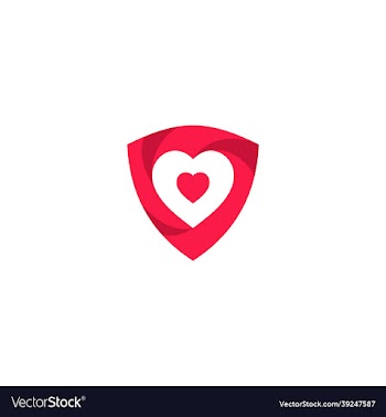 pink love shield logo symbol template